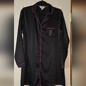 Juicy Couture Black Nightshirt with Pink Piping Women's S